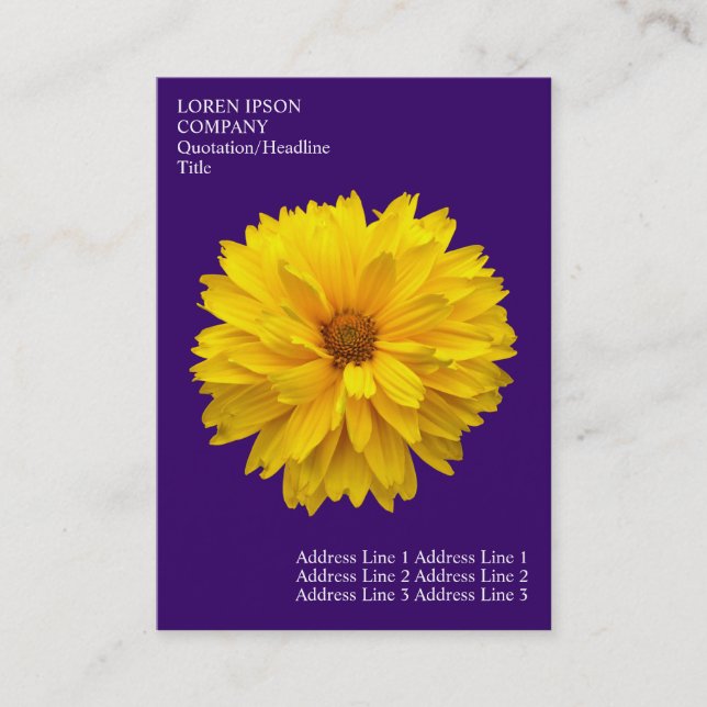 Cartão De Visita Flores mínimas - Chrysanthemum - Violeta profunda (Frente)
