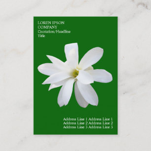 Cartão De Visita Flores Mínimas - Magnólia - Verde de Grama Profund