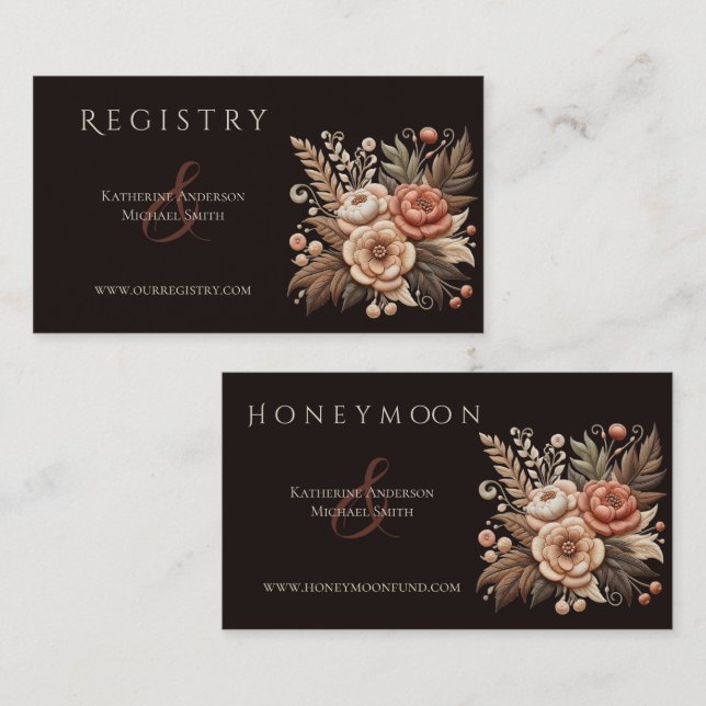 Cartão De Visita Flores para casamentos Ocidentais do País (Frente/Verso)