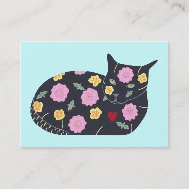 Cartão De Visita Flores Pretas De Gato Plantas Gatos Podem Comer Ôn (Frente)