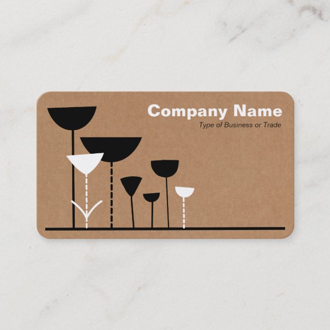 Cartão De Visita Flores Retroativas v2 - Fundo da caixa de papelão (Frente)