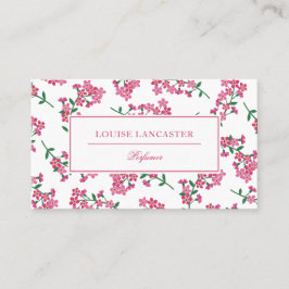 Cartão De Visita Flores Rosa Doce Padrão Floral