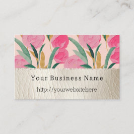 Cartão De Visita Flores Rosa e Couro Nervoso