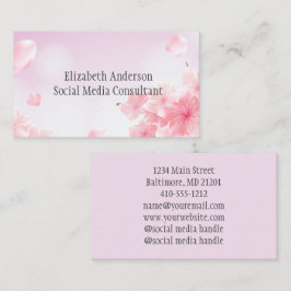 Cartão De Visita Flores Rosa Femininas Para Ela