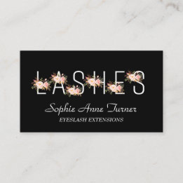 Cartão De Visita Flores Rosa Modernas - Expressões EyeLash - Letra 
