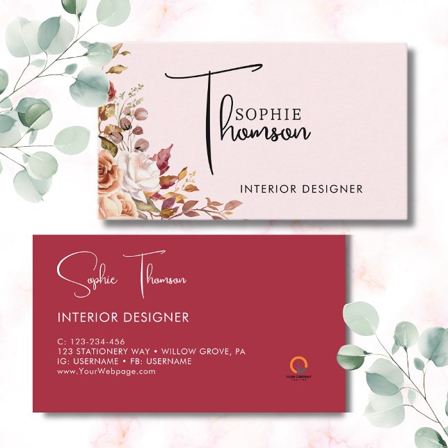 Cartão De Visita Flores rústicas do outono (Criador carregado)