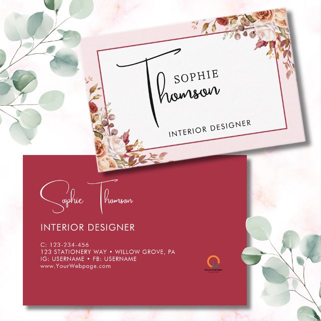 Cartão De Visita Flores rústicas do outono (Criador carregado)