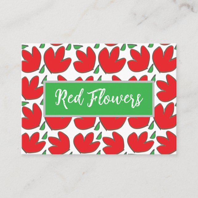 Cartão De Visita Flores Vermelhas Floral (Frente)