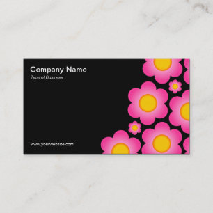 Cartão De Visita Flores vetoriais II - Preto
