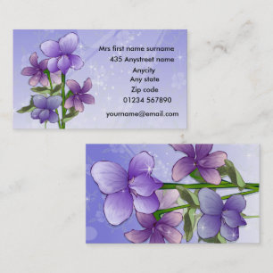 Cartão De Visita Flores violetas florais