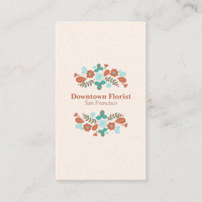 Cartão De Visita Flores Whimsical (Frente)
