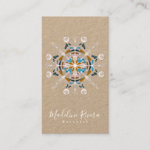 Cartão De Visita Floricultura Botânica  Yoga Boho Mandala Kraft