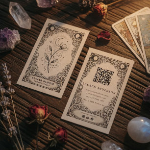 Cartão De Visita Floricultura Vintage Moon Flower   Botânica Celest