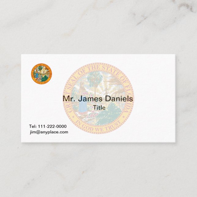 Cartão De Visita Flórida de Excelente (Frente)