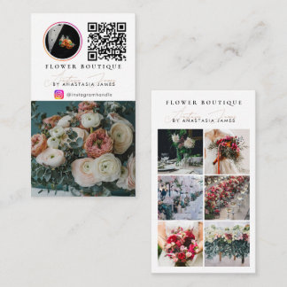 Cartão De Visita Florist Decorator Photo Feed Social Media QR Code
