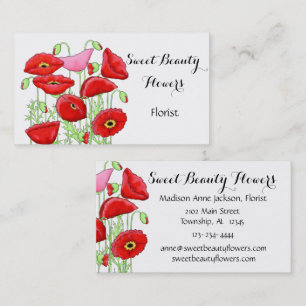 Cartão De Visita Florist Personalizado de Arte de Papagaios Rosa Ve