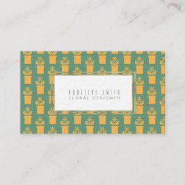 Cartão De Visita Florist Vintage Green Floral