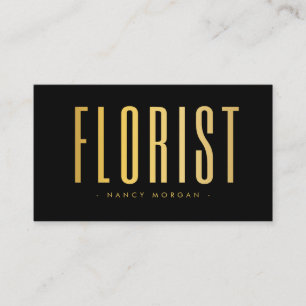 Cartão De Visita Florista Código Qr Logo Preto E Dourado