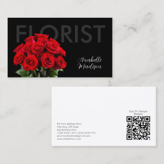 Cartão de visita Florista de Rosa vermelha Elegant