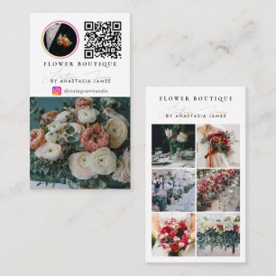 Cartão De Visita Florista Decorador Feed de Fotos Código QR Mídia S