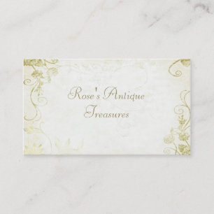 Cartão De Visita Florista Dourado elegante