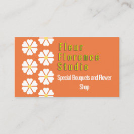 Cartão de Visita Florista Floral Retro Daisy