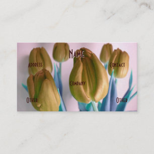 Cartão De Visita Florista - Tulipas Verdes Beige