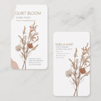 Cartão De Visita Florista Vertical Minimalista de Flores Silvestres