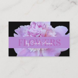 Cartão De Visita Floristas Rosa Púrpura Flor Clássica Preto