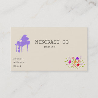 Cartão De Visita Flower pianist