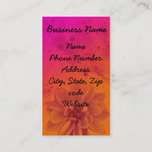 Cartão De Visita flowerfrontpink, nome da empresa, telefone