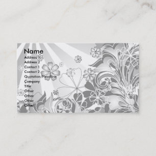 Cartão De Visita flowers_card monocromático