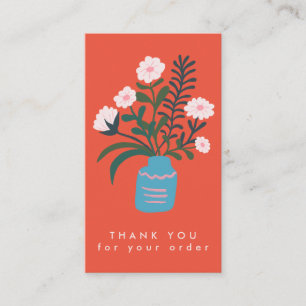 Cartão De Visita FLOWVASE VASE Pedido de Código QR Obrigado Persona