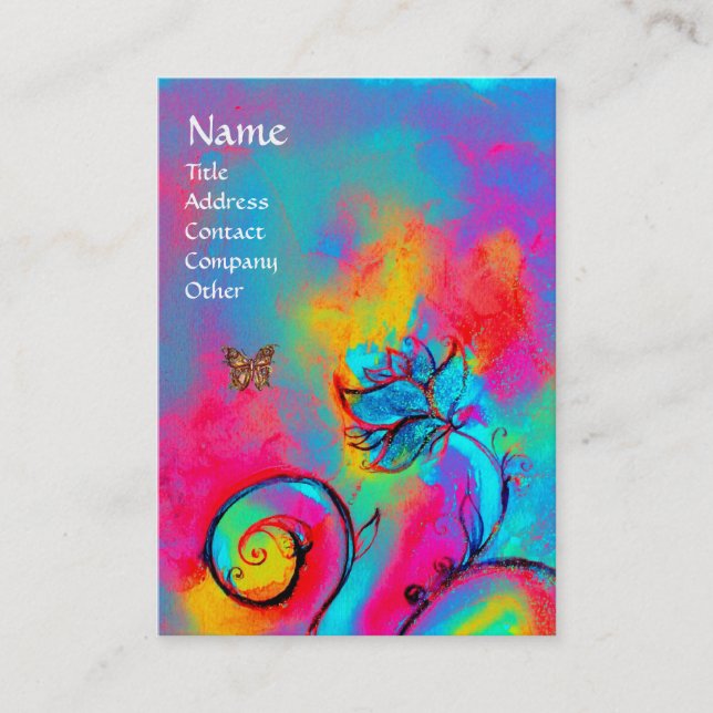 Cartão De Visita FLUXAS E MANTEIRAS QUÍMICAS cor-de-rosa azul (Frente)