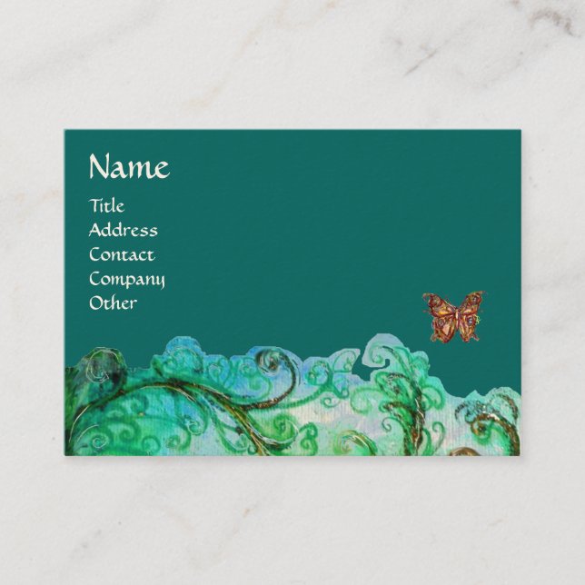 Cartão De Visita FLUXOS WHIMSICAL azul-claro (Frente)