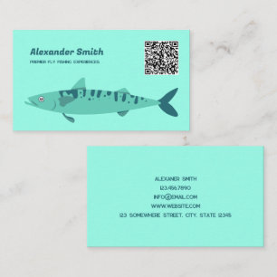 Cartão De Visita Fly Pesca Personalizada QR