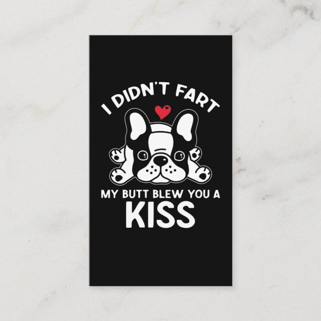 Cartão De Visita Fofo francês, dono do Bulldog Francês Cachorro Amo (Frente)