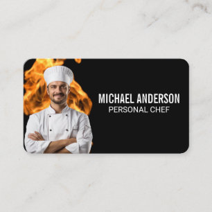 Cartão De Visita Fogo   Chef sorrindo   Culinária