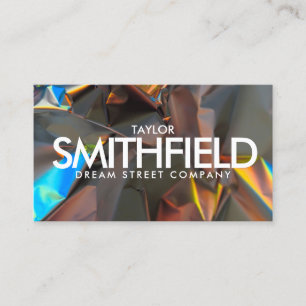 Cartão De Visita Foil Holográfico Iridescente Moderno