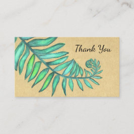 Cartão De Visita Folha botânica do bege da palma de samambaias da