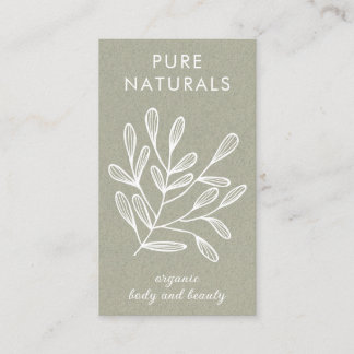 Cartão De Visita Folha Botânica Moderna Simples Verde Moderno Natur