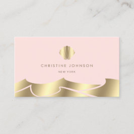 Cartão De Visita folha de alumínio falso ondas ouro cola rosa