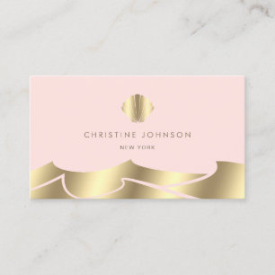 Cartão De Visita folha de alumínio falso ondas ouro cola rosa