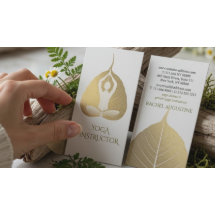 Folha de Bodhi em Folha de Ouro Branco e Dourado P