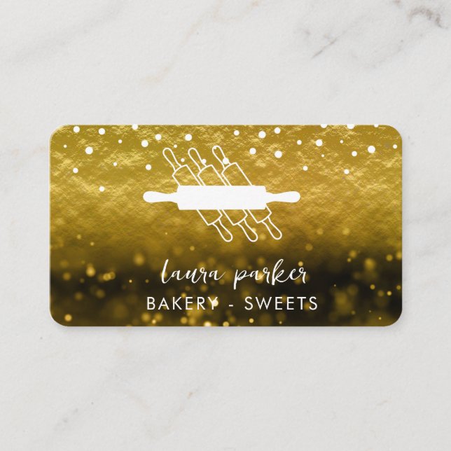 Cartão De Visita Folha de fabrico doméstico Rolling Pin White Vinta (Frente)