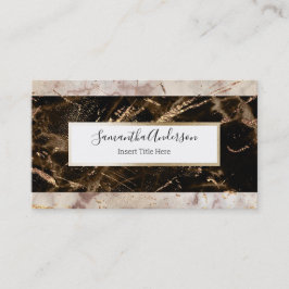 Cartão De Visita Folha de granito de ouro marrom assinatura de márm