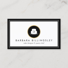 Cartão De Visita Folha de Logotipo Emblem de Bolo Vintage III