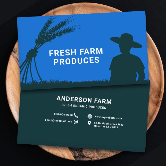 Cartão De Visita Folha de Trigo - Agricultor (Sheaf of Wheat - Farmer Business Card)