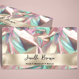 Cartão De Visita Folha Holográfica de Luxo Crumplado