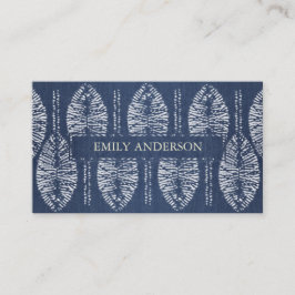 CARTÃO DE VISITA FOLHA ORGÂNICA INDIGO AZUL TIE DYK BATIK